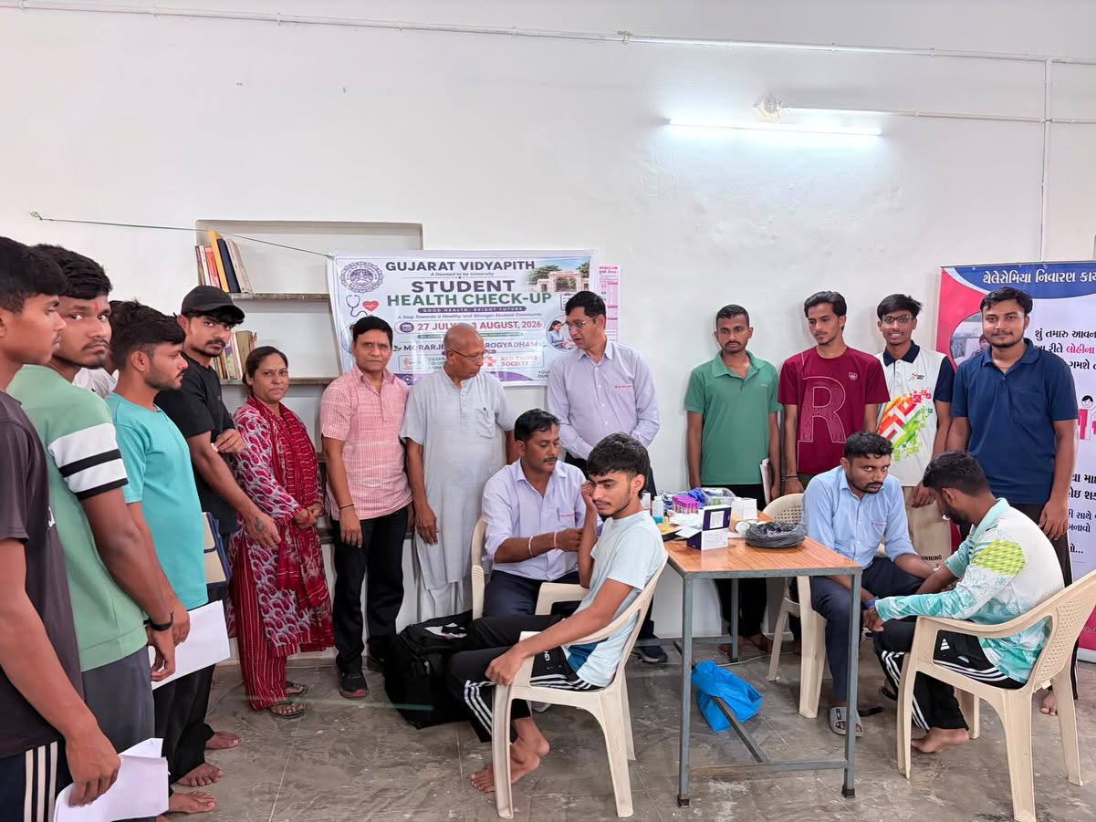 Gujarat Vidyapith concludes a 7-day student health check-up camp. [03/08/26]